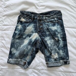 NOBO Distressed Denim Shorts - Blue